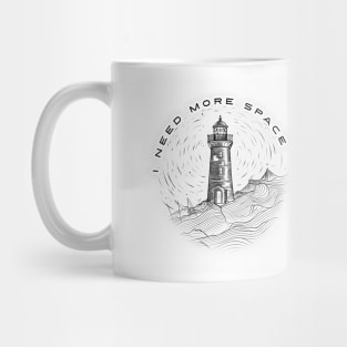 Lighthouse Minimalist Design with Mountain Mug